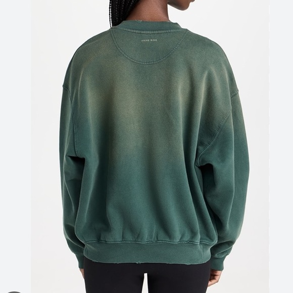 Anine Bing Jaci Sweatshirt in Washed Faded Green - Picture 2 of 6